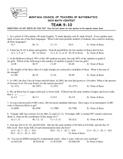 9-10 Team Test - Montana Council of Teachers of Mathematics