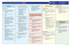 Mathematics Specific Learning Outcomes GRADE 4