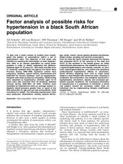 Factor analysis of possible risks for hypertension in a black