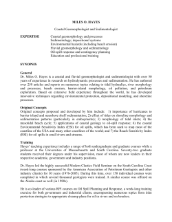 MILES O. HAYES Coastal Geomorphologist and Sedimentologist