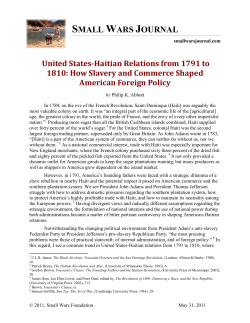 United States-Haitian Relations from 1791 to 1810