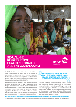 Sexual and Reproductive Health and Rights and the Global Goals