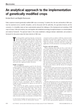 An analytical approach to the implementation of genetically modified