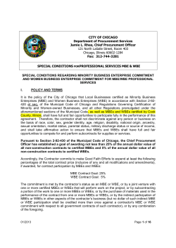 CITY OF CHICAGO Department of Procurement Services Jamie L