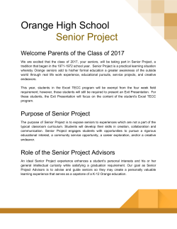 Orange High School Senior Project