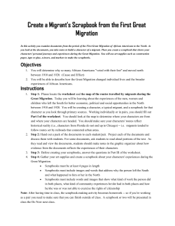 Create a Migrant`s Scrapbook from the First Great Migration
