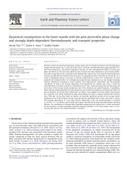 Dynamical consequences in the lower mantle with