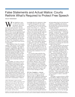 False Statements and Actual Malice