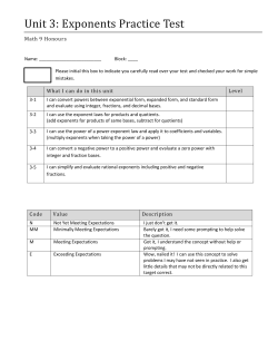 Unit 3: Exponents Practice Test