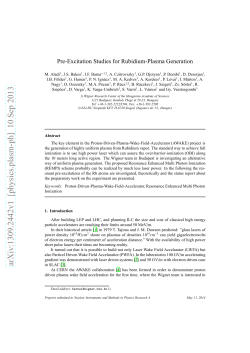 Pre-Excitation Studies for Rubidium