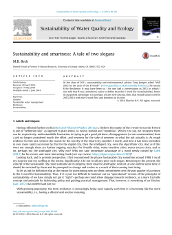 "Sustainability and smartness: A tale of two slogans"
