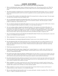 Spring 2016 Ind Rev - WWI Study Guide Complete