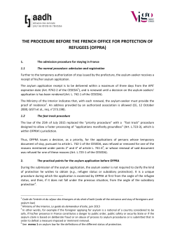 The procedure before the OFPRA