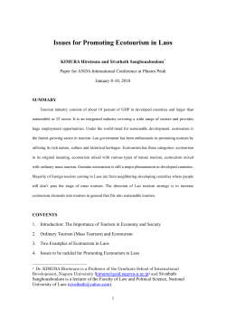 Issues for Promoting Ecotourism in Laos