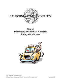Use of University and Private Vehicles Policy Guidelines