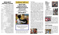 Sioux Falls Lutheran Early Childhood Program 2016-2017