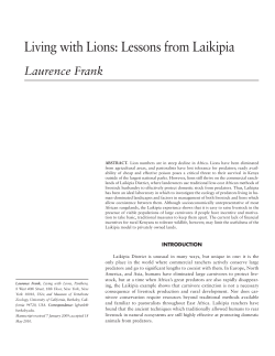 Living with Lions: Lessons from Laikipia