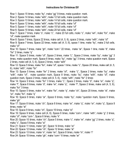 Instructions for Christmas Elf Row 1: Space 15 times, make &ldquo;by