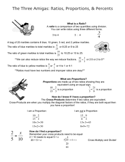 Ratios, Proportions, and Percents Notes