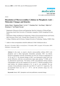Dissolution of Microcrystalline Cellulose in Phosphoric Acid