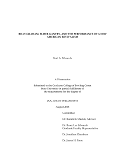 billy graham, elmer gantry - OhioLINK Electronic Theses and