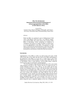 After the missionaries: historical and hermeneutical dimensions of