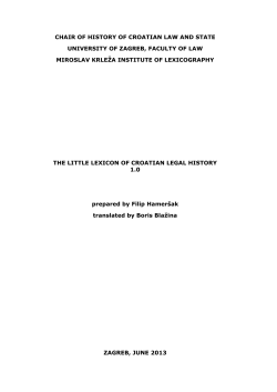The Little Lexicon of Croatian Legal History