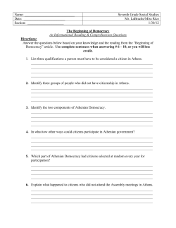 "Beginnings of Democracy" Questions