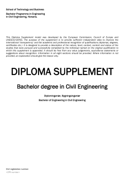 Example - Diploma Supplement