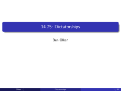 Lecture 14: Dictatorships