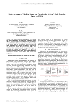 Risk Assessment of Hip-Hop Dance and Cheerleading Athlete`s