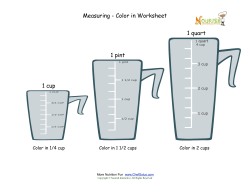 Measuring - Color in Worksheet 1 cup 1 pint 1 quart