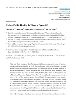 Urban Public Health: Is There a Pyramid?