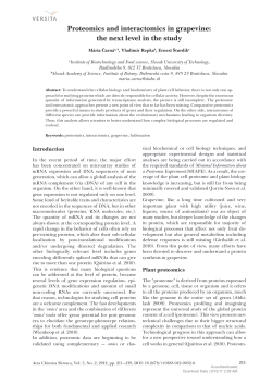 Proteomics and interactomics in grapevine: the next level in the study