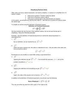 Simplifying Radicals Notes