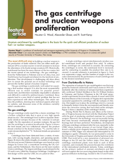 The gas centrifuge and nuclear weapons proliferation