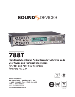 Sound Device 788T Manual