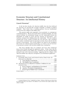 Economic Structure and Constitutional Structure: An Intellectual