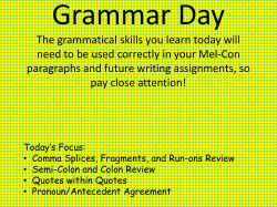 Pronoun Antecedent Agreement