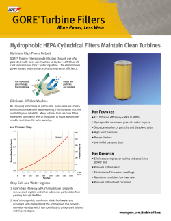 Hydrophobic HEPA Cylindrical Filters Maintain Clean