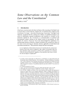 Some Observations on the Common Law and the Constitution