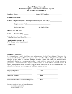 Cellular Telephone Stipend Policy and Authorization Form