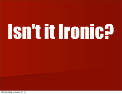 irony - Norwell Public Schools