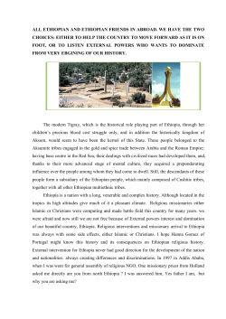 All Ethiopian and friends of Ethiopia