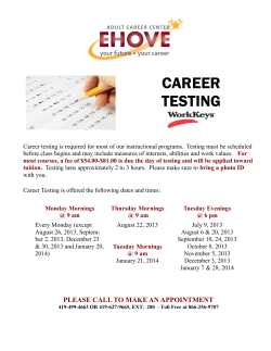 career testing - EHOVE Career Center