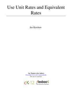 Use Unit Rates and Equivalent Rates