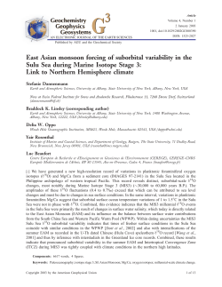 East Asian monsoon forcing of suborbital variability in the Sulu Sea