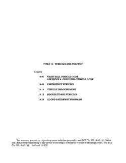 TITLE 10: VEHICLES AND TRAFFIC1 Chapter 10.01 CREST HILL