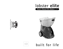Lobster Owners Manual - Tauranga Lawn Tennis Club