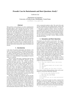 Prosodic Cues for Backchannels and Short Questions: Really?